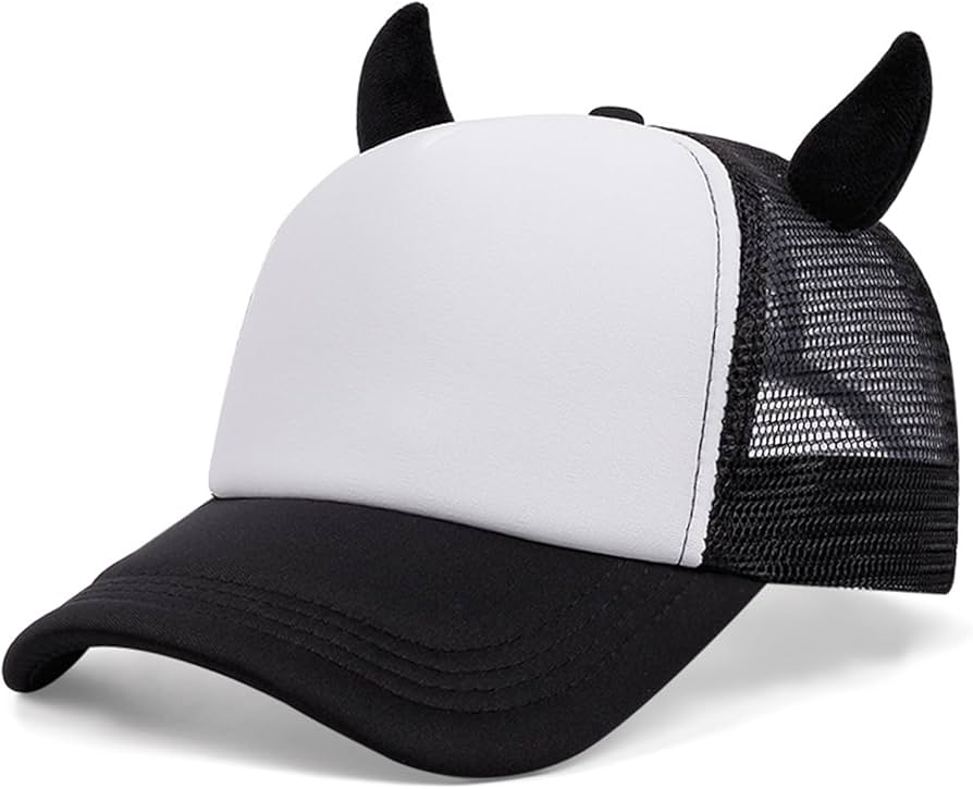 Amazon.co.jp: MAKASHOW かわいい悪魔の角の野球帽、頭のサイズ